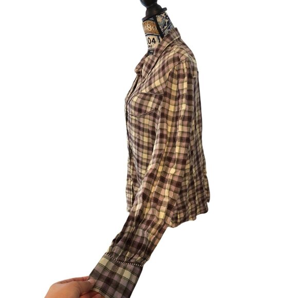 Shyanne Unique Accent Purple Western Cowgirl Long Sleeve Button Down Shirt Sz XL - Picture 9 of 16